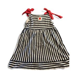 Rare Editions Navy and Red Striped Dress